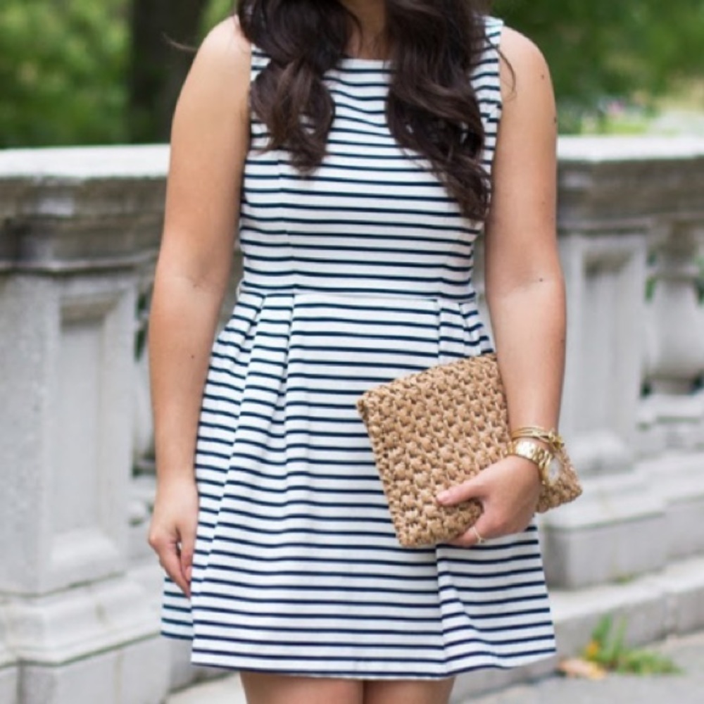 Forever 21 nautical Fit and Flare Dress